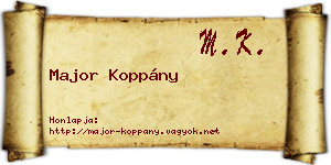 Major Koppány névjegykártya