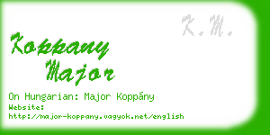 koppany major business card
