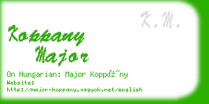 koppany major business card